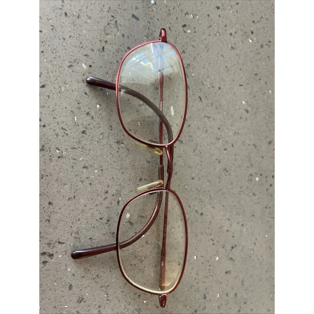 EASYCLIP Eyeglasses Frames ONLY w Sunglasses attachment 49-19-140 red full rim